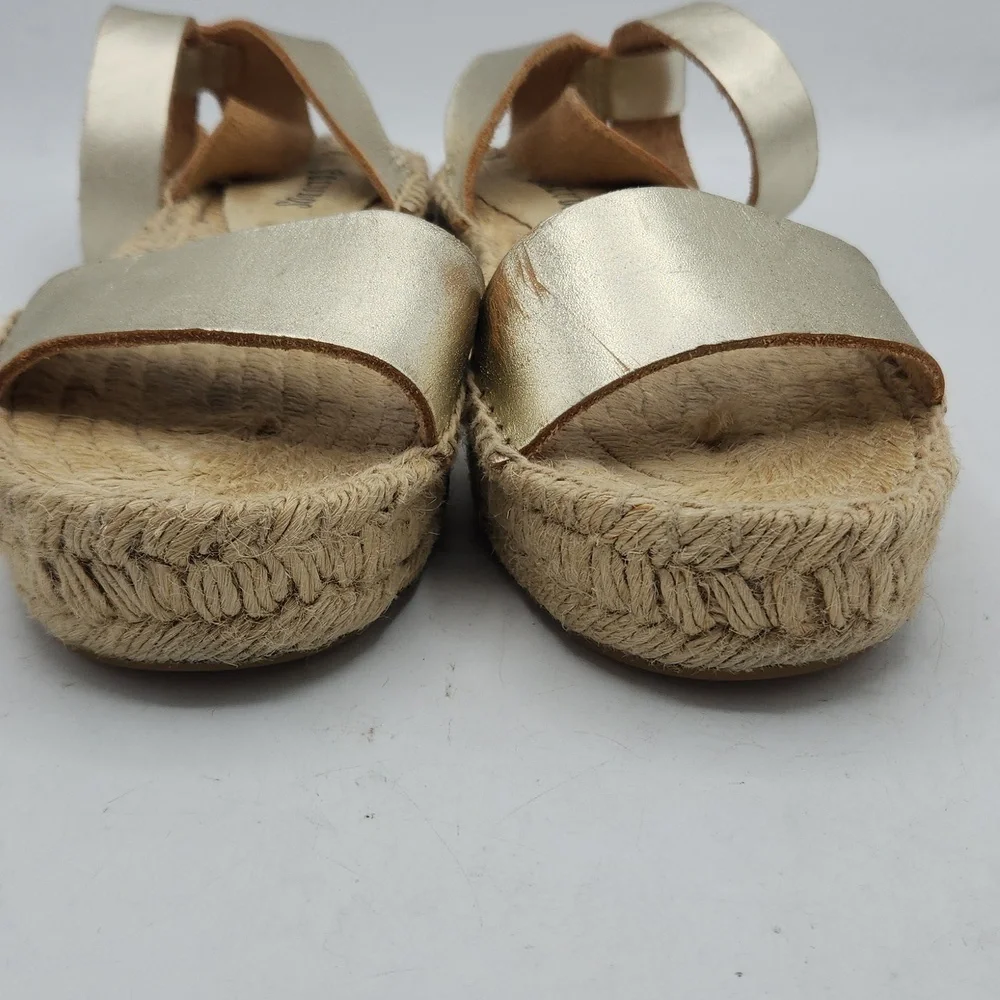 Soludos Cadiz Metallic Leather Platform Sandals Size 6